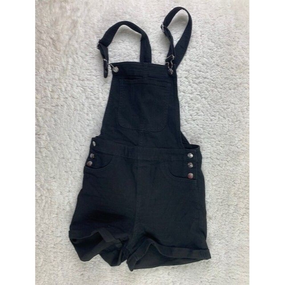 H&M Divided Size 6 Womens Shortalls Stretch Black Mid Rise  Stretch
